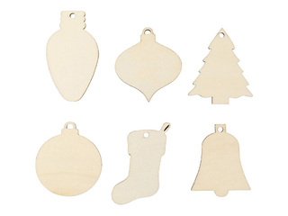 SALE Jõulukuuse kaunistused, puidust, 90 tk.