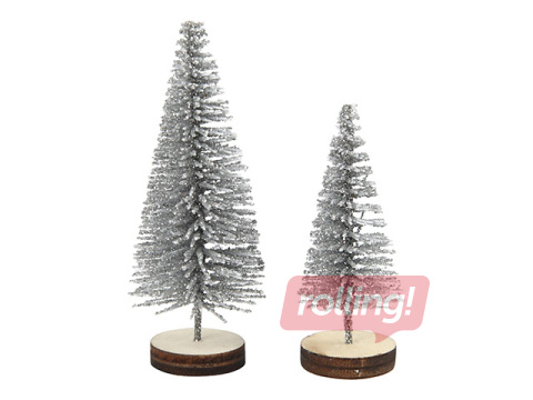 Christmas tree decorations, silver, 5 pcs.