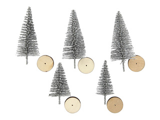 Christmas tree decorations, silver, 5 pcs.