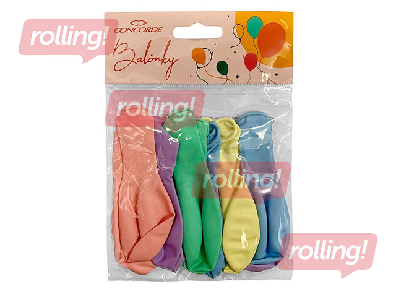 Balloons, assorted pastel colors, 23cm, 12 pcs