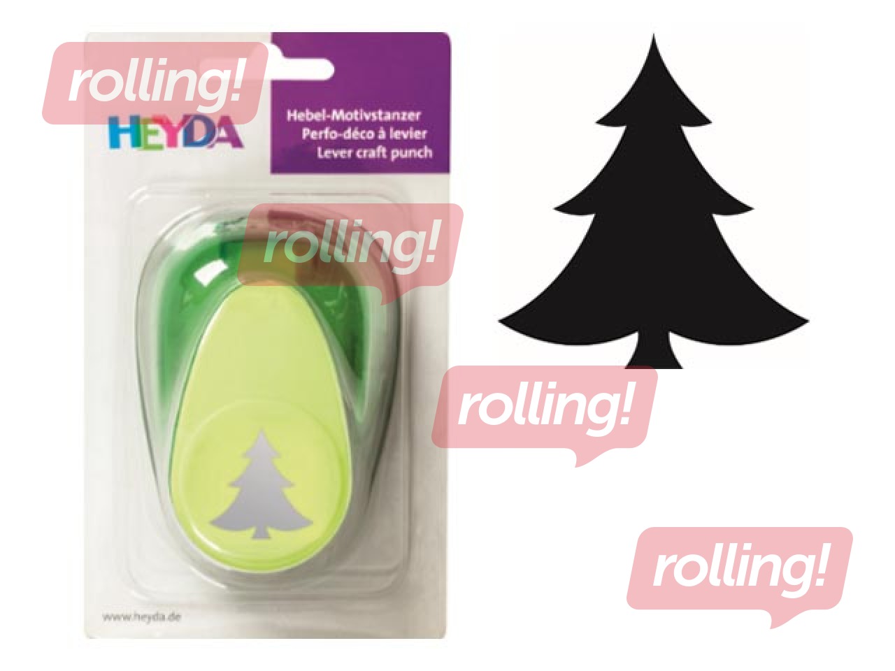 Dekoratīvais caurumsitējs, eglīte, 38mm