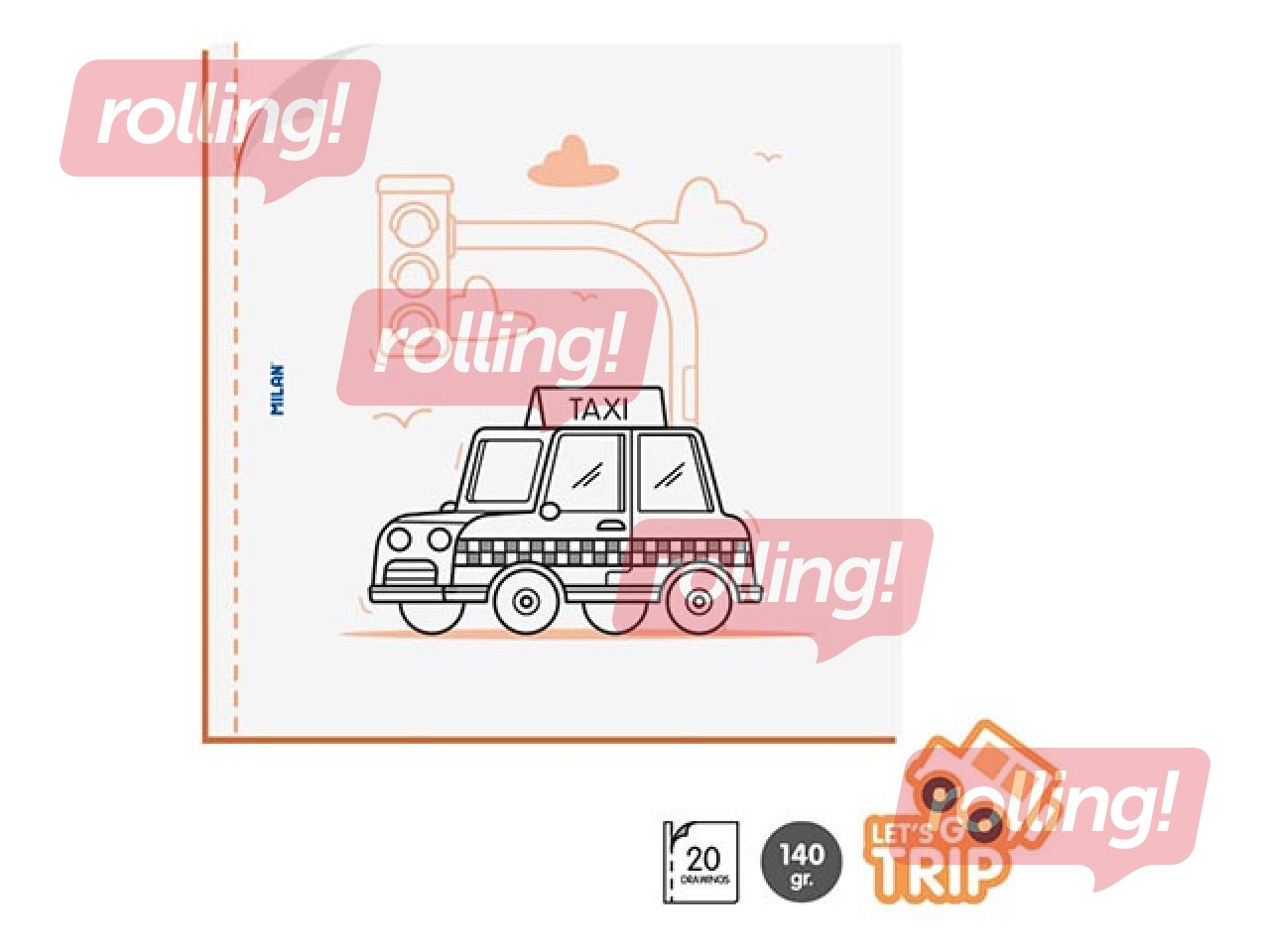 Colouring book Milan Lets go trip