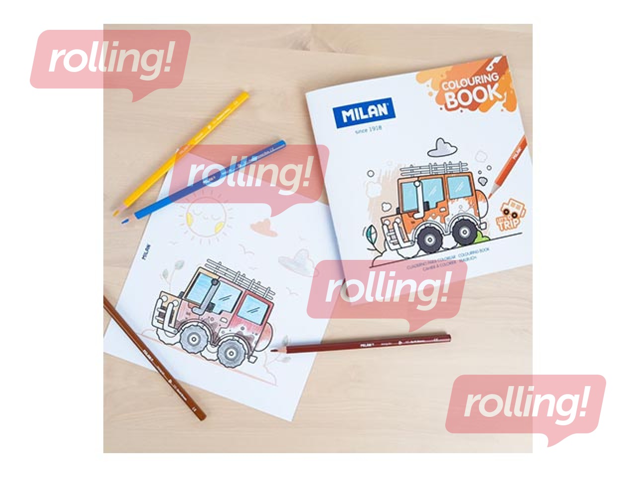 Colouring book Milan Lets go trip