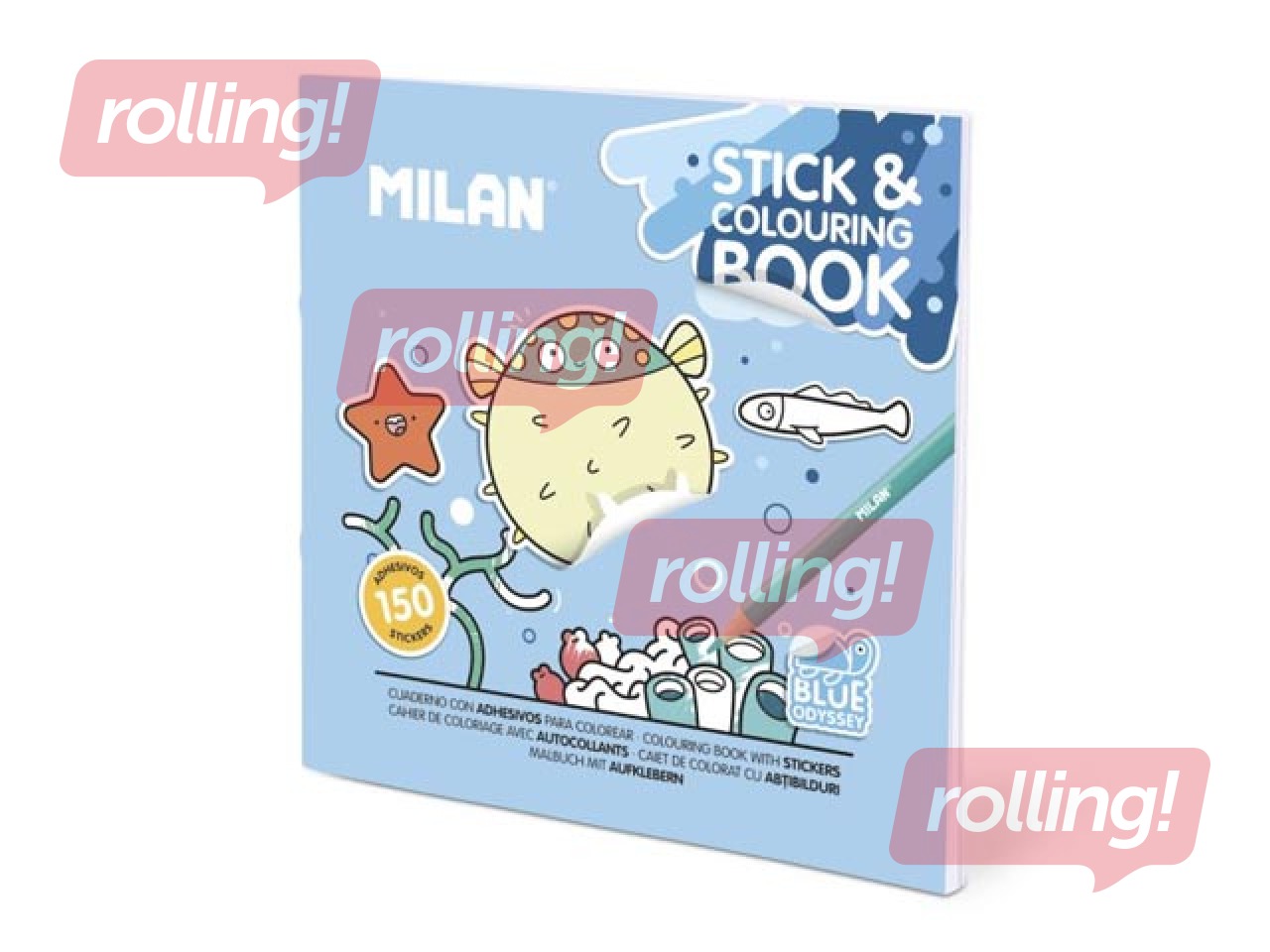 Colouring book with stickers Milan, Blue Odissey