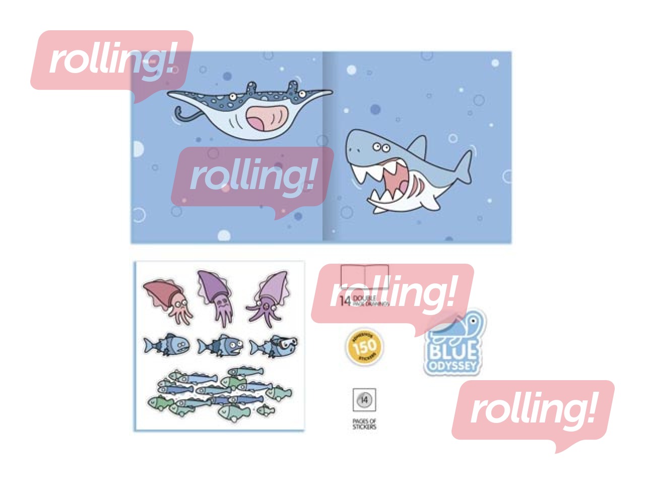 Krāsojamā grāmata ar uzlīmem Milan, Blue Odissey