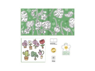 Värviraamat kleepsudega Milan, Green & Grow +Jaanipäeva kingitus!