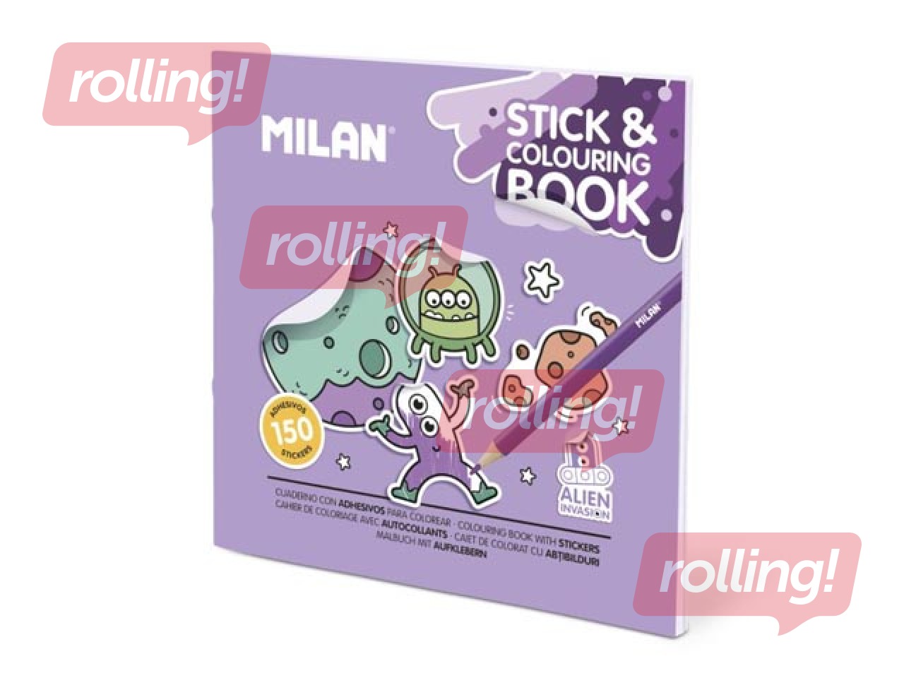 Colouring book with stickers Milan, Alien Invasion