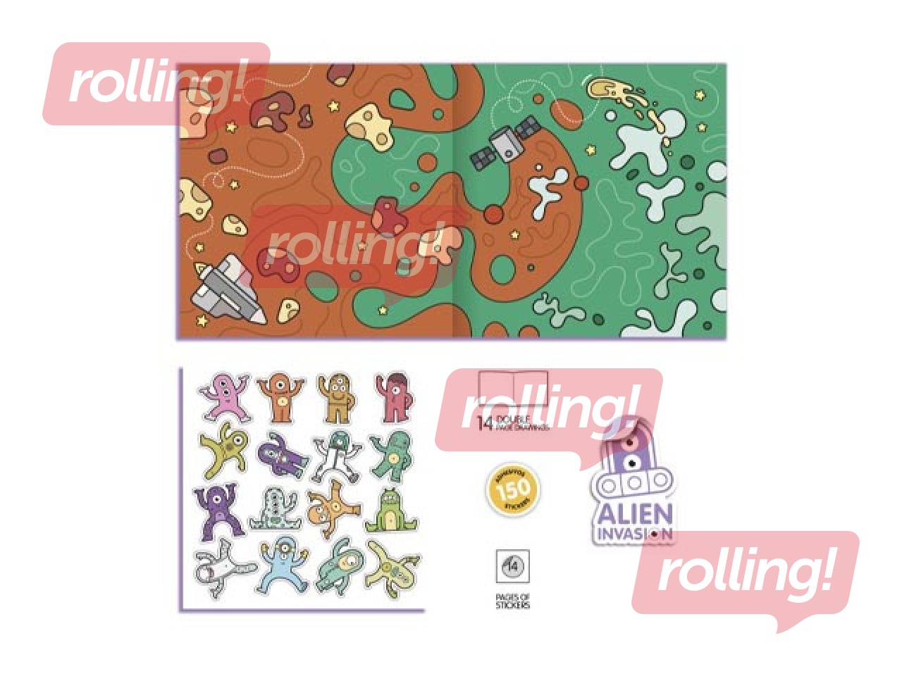 Colouring book with stickers Milan, Alien Invasion