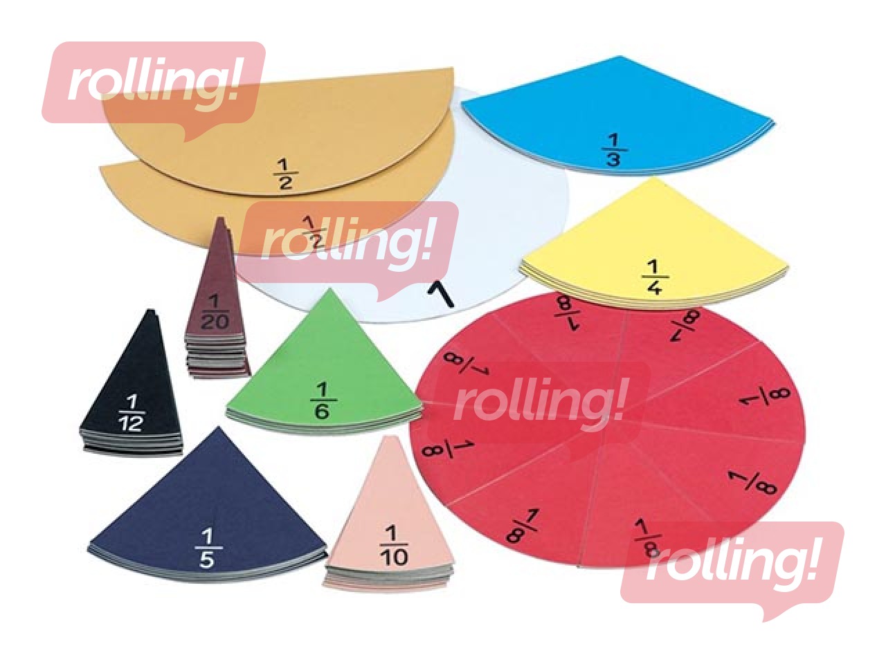 Magnetic round fraction pieces Linex, 26cm Ø