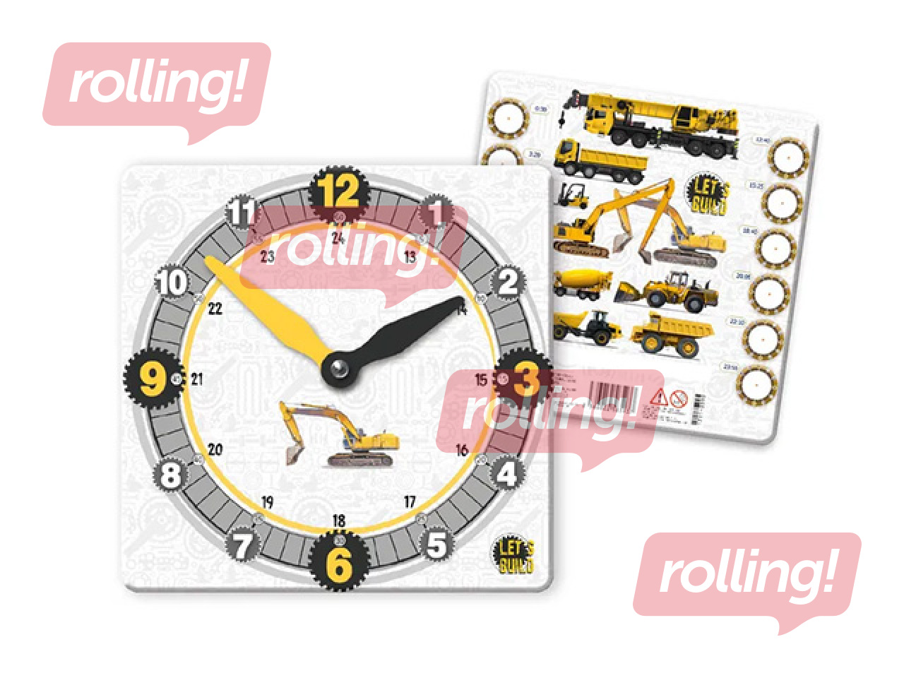 Paper learning clock Cars
