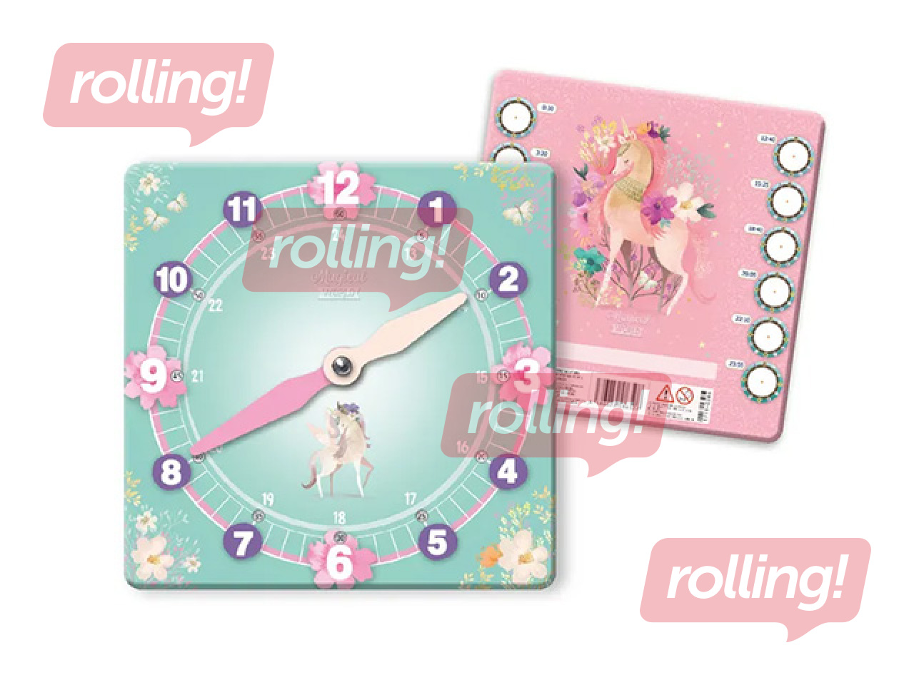 Paper learning clock Unicorn