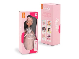 Sweet Sisters doll Tina in a pink dress with sequins, 32 cm