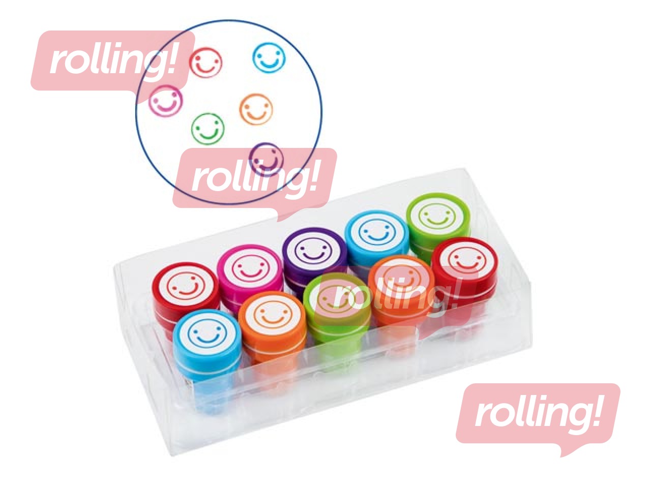 Dekoratiivsete templite komplekt. Emotsioonid – naeratav, 10 tk.