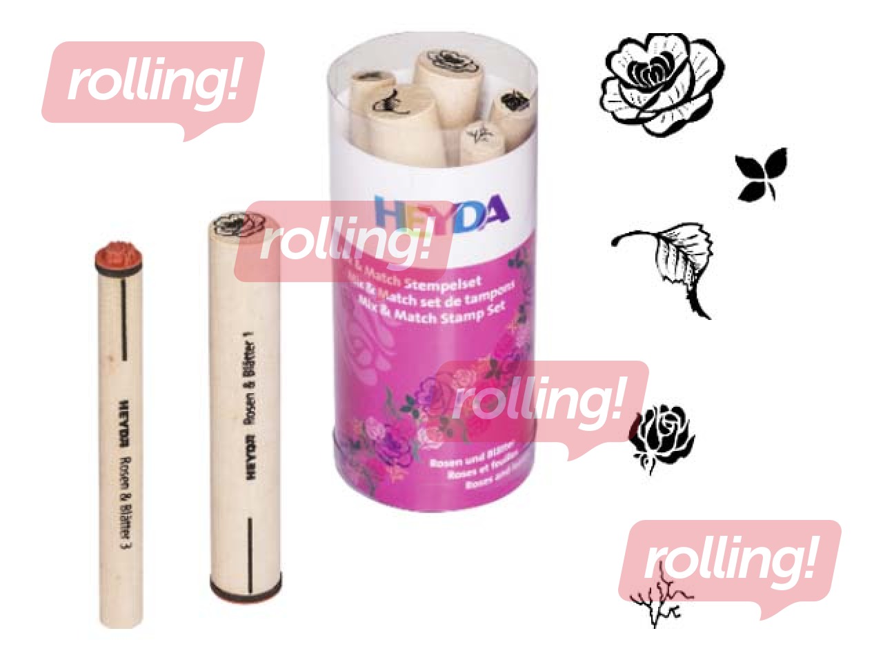 Dekoratīvo zīmogu komplekts, Rozes