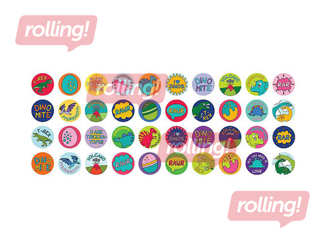 Dekoratiivne tempel - kleebiste komplekt, Dino