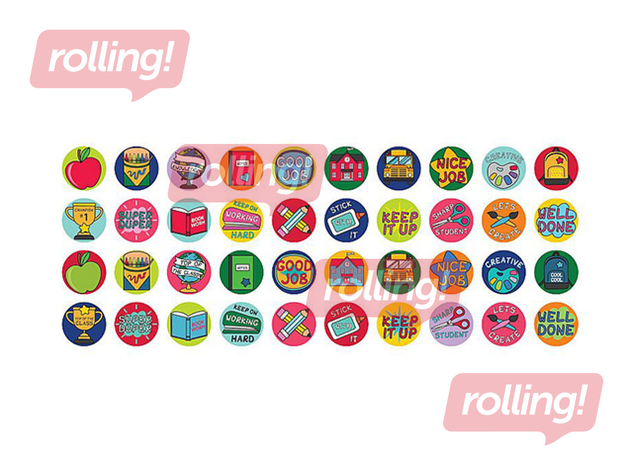 Dekoratīvā zīmoga - uzlīmju komplekts, School