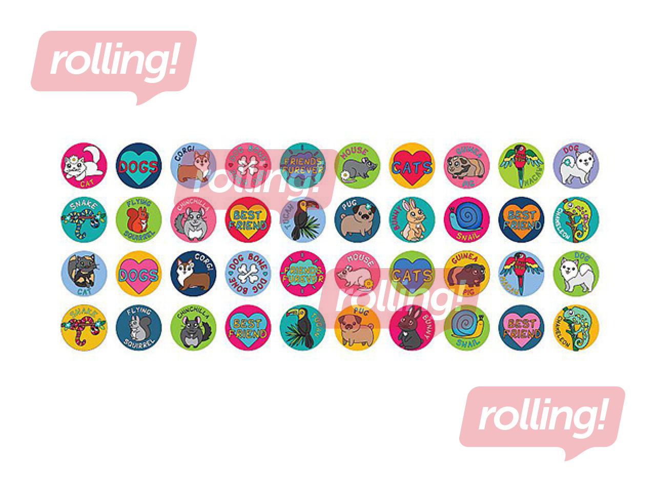 Decorative stamp - sticker set, Friends