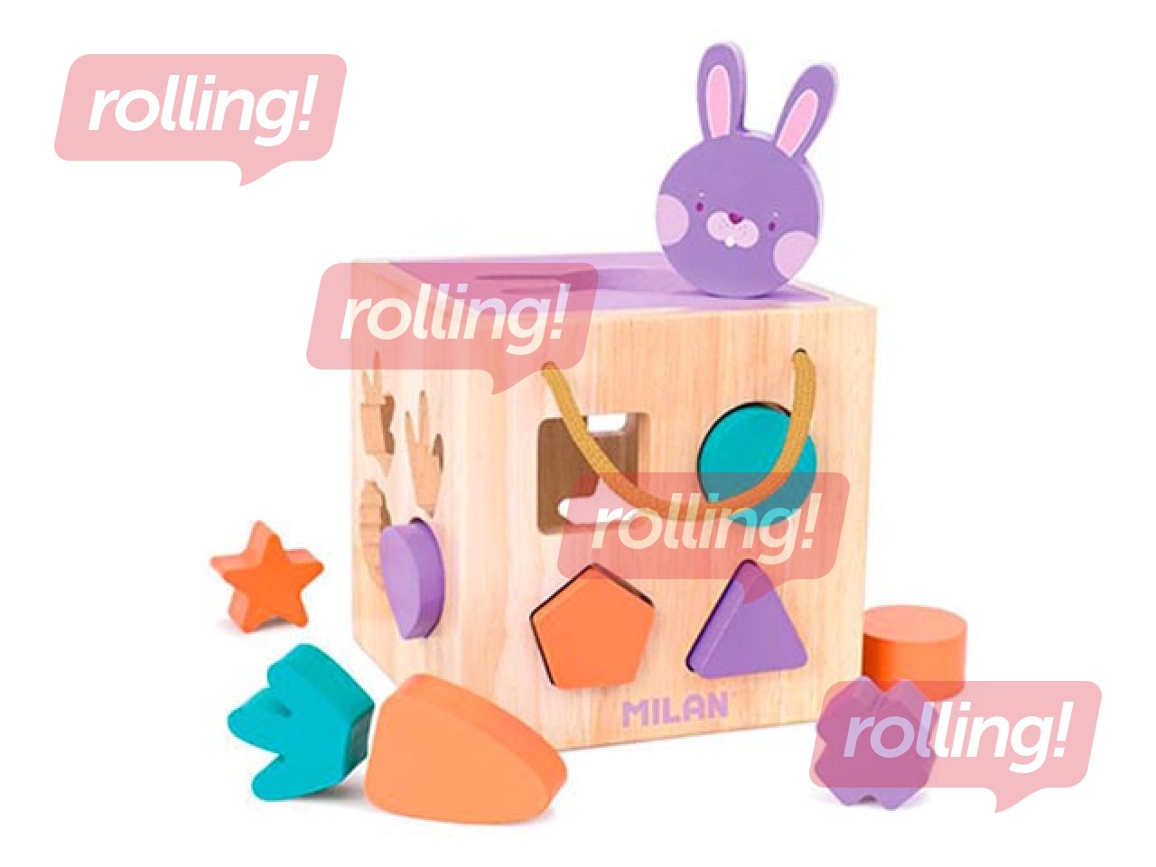 Milani puidust arendav mänguasi Jänese kuubik
