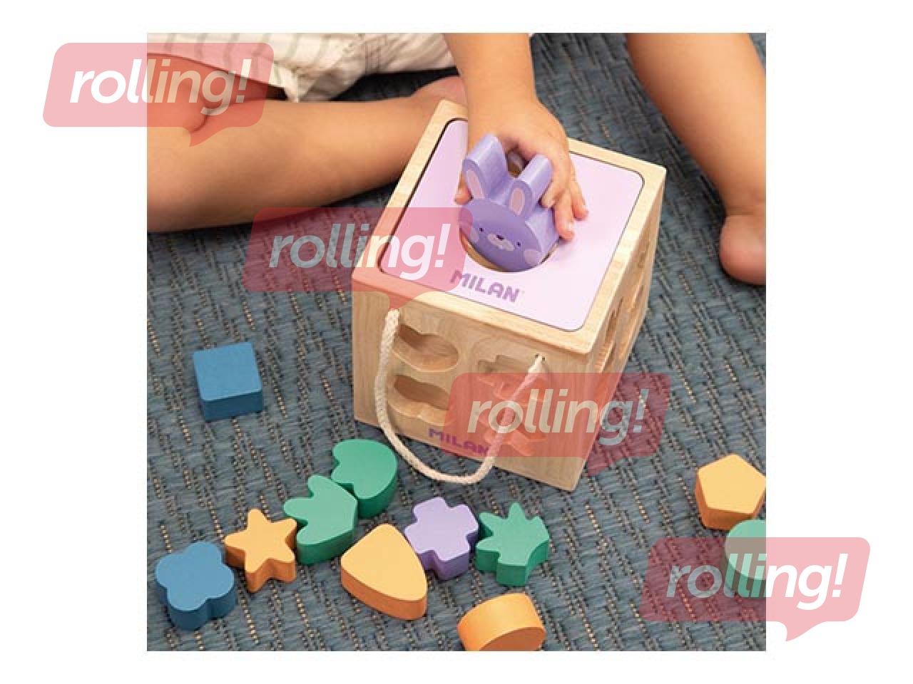 Milani puidust arendav mänguasi Jänese kuubik