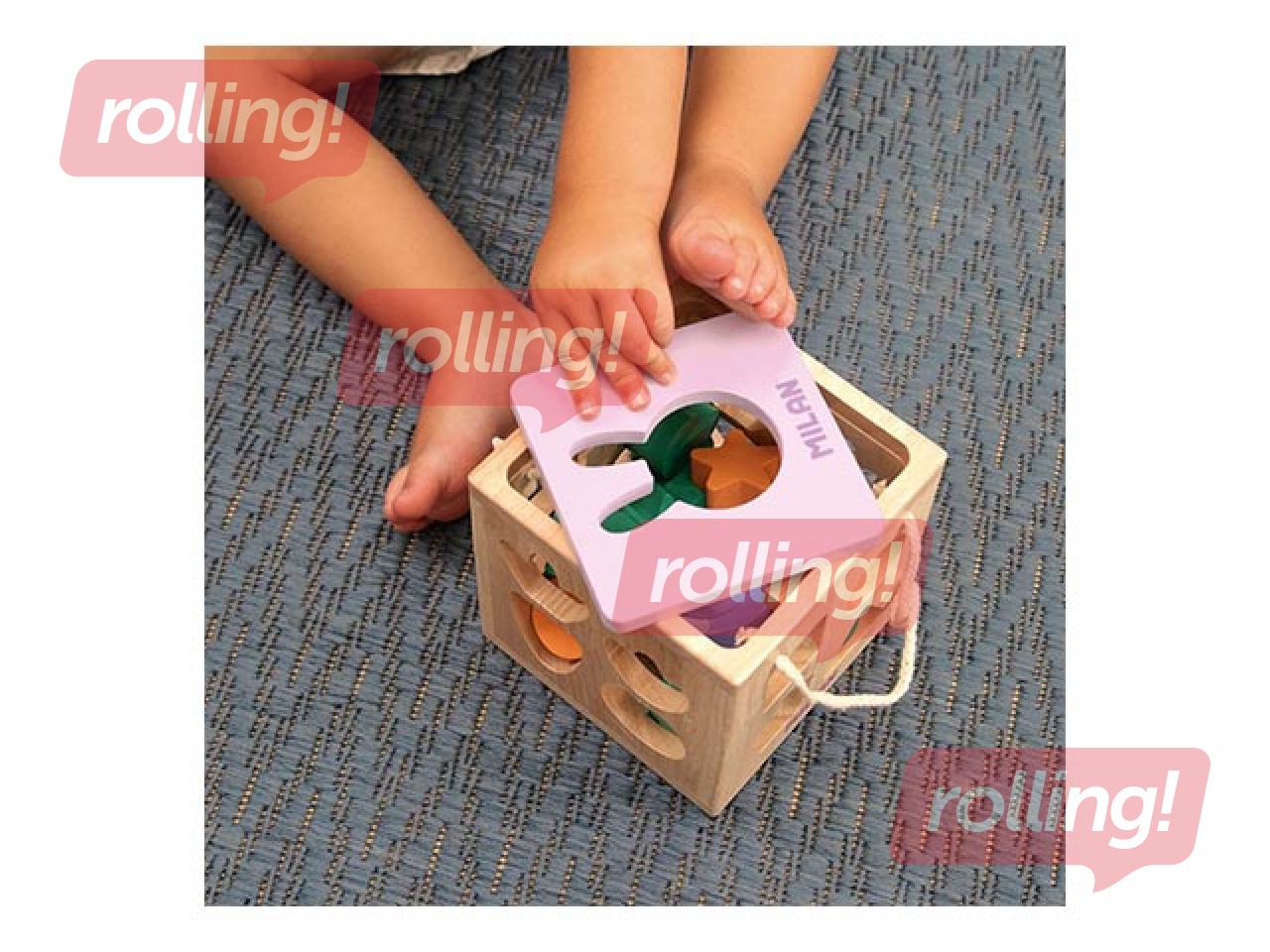 Milani puidust arendav mänguasi Jänese kuubik