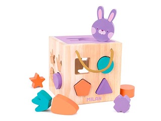 Развивающая деревянная игрушка Milan – Кубик Кролик.