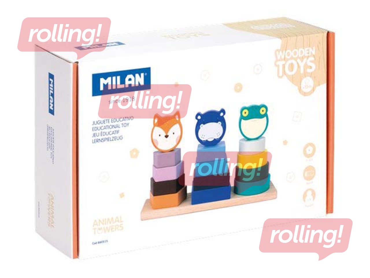 Wooden educational toy Milan – Animal Towers