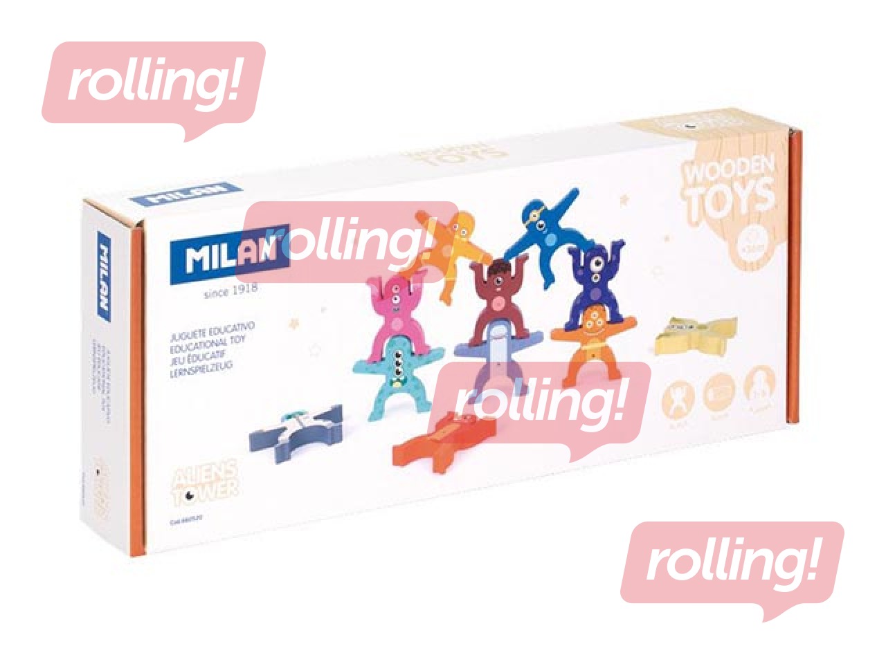 Milani puidust arendav mänguasi – Loomade torn