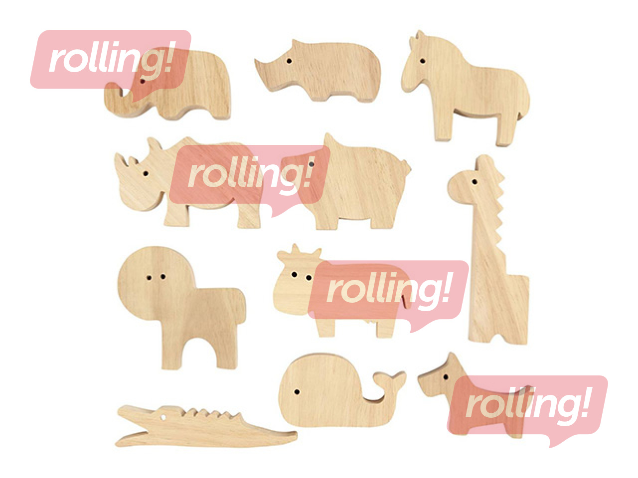 Puidust figuurid Wooden Animals - Farm and Safari