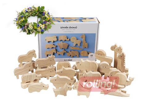 Puidust figuurid Wooden Animals - Farm and Safari +Jaanipäeva kingitus!