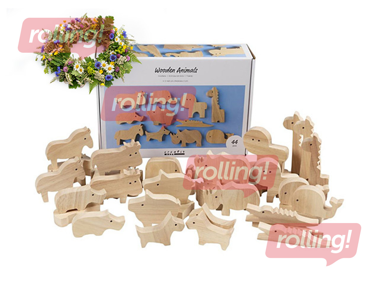 Puidust figuurid Wooden Animals - Farm and Safari +Jaanipäeva kingitus!