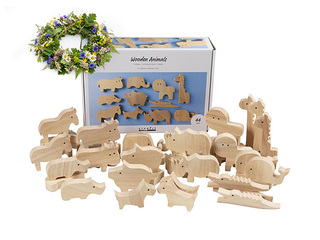 Wooden Animals figures - Farm and Safari +Midsummer gift!