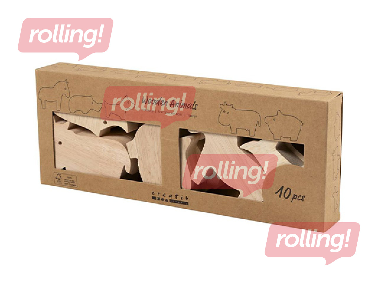 Koka figūras Wooden Animals - Farm +Līgo dāvana!