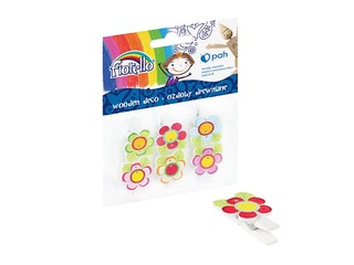Wooden deco pegs Fiorello, flower, 6 pcs.