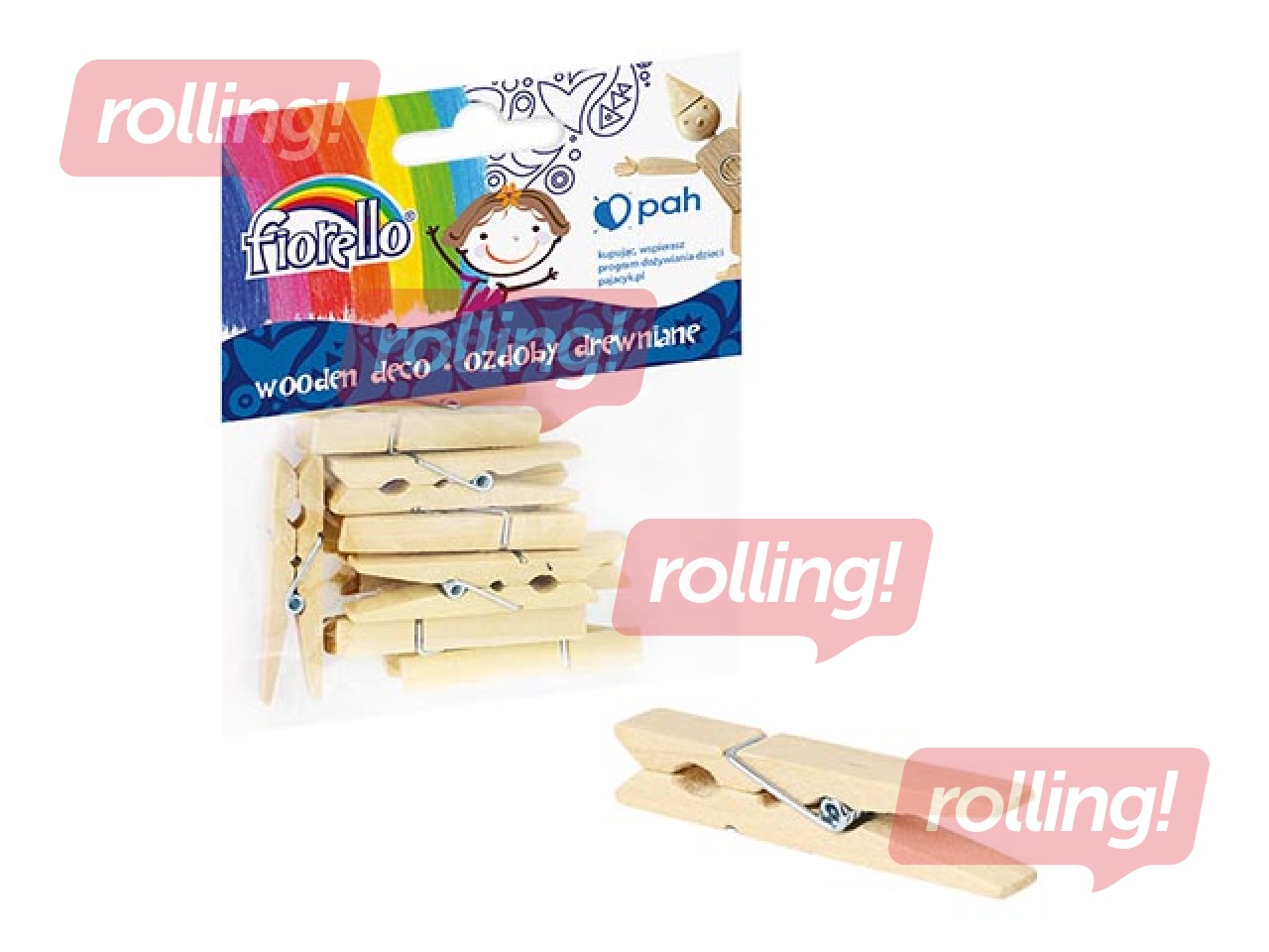 Wooden deco pegs Fiorello, 25 pcs.