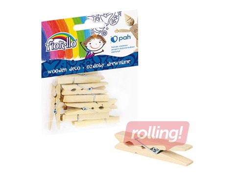 Wooden deco clamps Fiorello, 12 pcs.