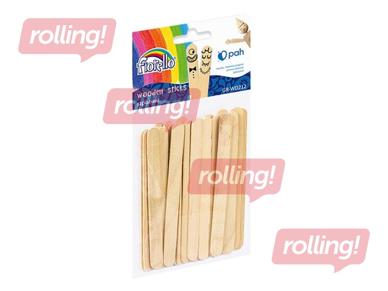 Wooden deco craft sticks, 24 pcs.