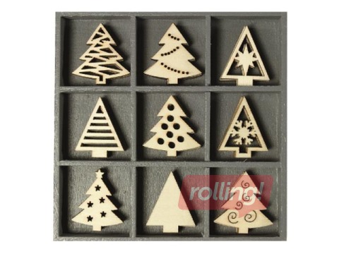 SALE Puidust kaunistused Christmas Trees, 45 tk.