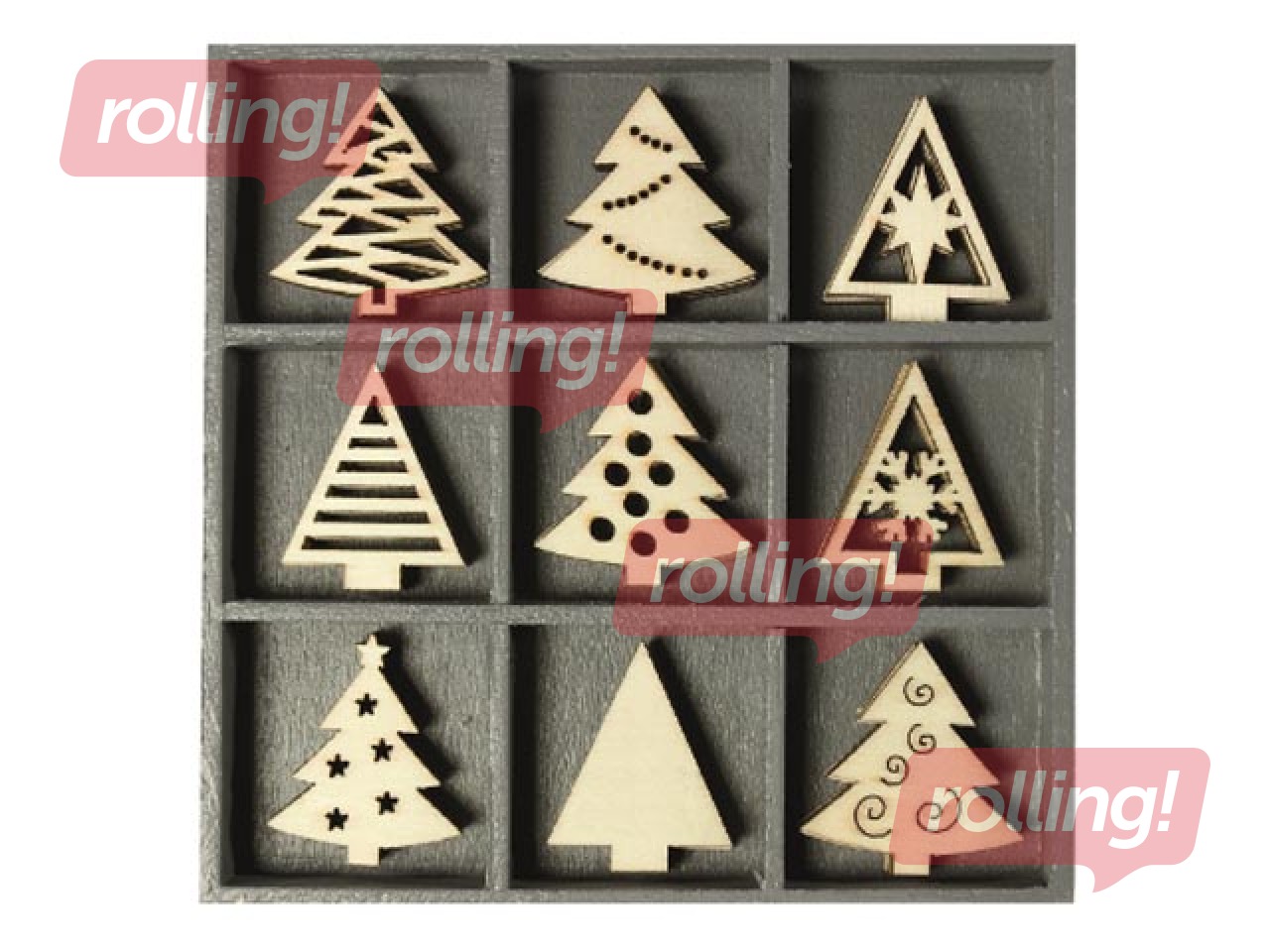 SALE Puidust kaunistused Christmas Trees, 45 tk.