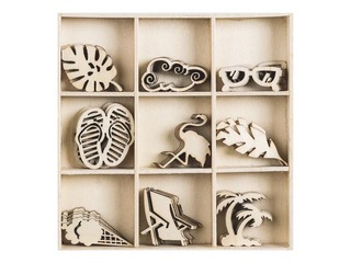 Wooden decorations Beach, 45 pcs.