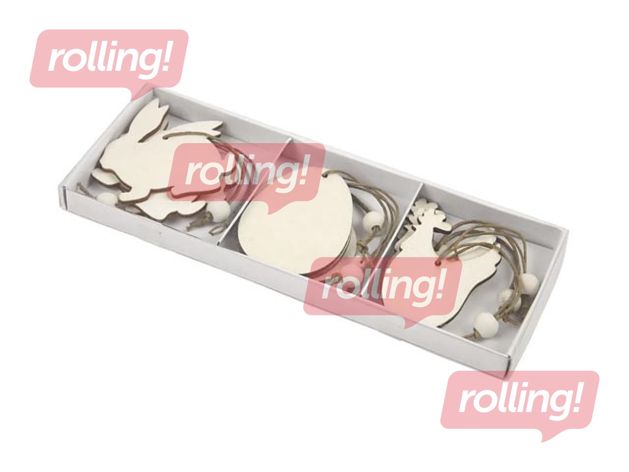 Деревянные пасхальные украшения, 9 шт.