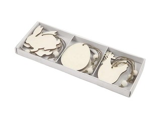 Wooden Easter ornaments, 9 pcs.