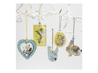 Wooden Easter ornaments, 9 pcs.