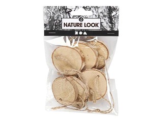 Koka ripas ar caurumu un  auklu, 7 gab.