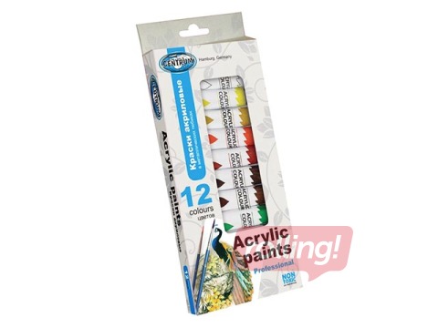 Acrylic paints 12col.x12ml in metal tubes/box
