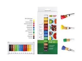 Акриловые краски Happy Color 12цв.х12мл (в тюбиках)
