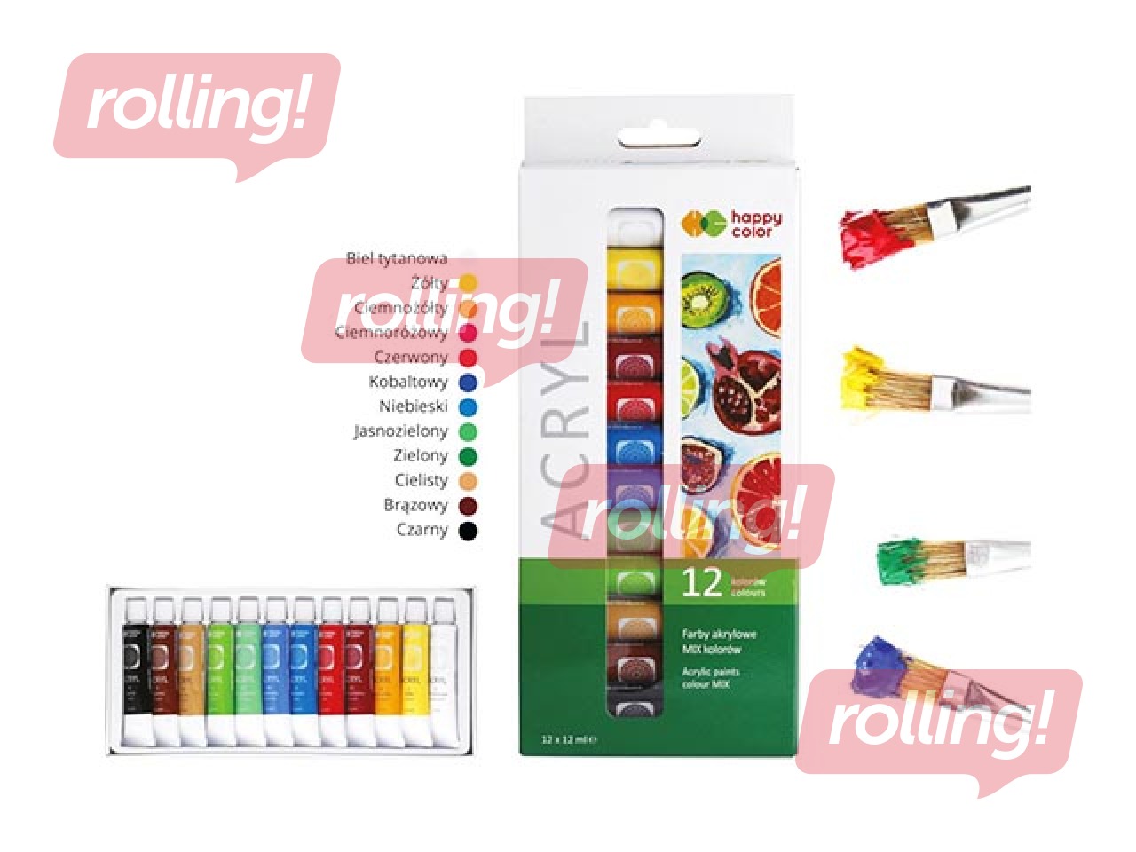 Акриловые краски Happy Color 12цв.х12мл (в тюбиках)