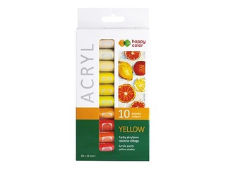 Акриловые краски Happy Color 10цв.х12ml (в тюбиках), желтые тона