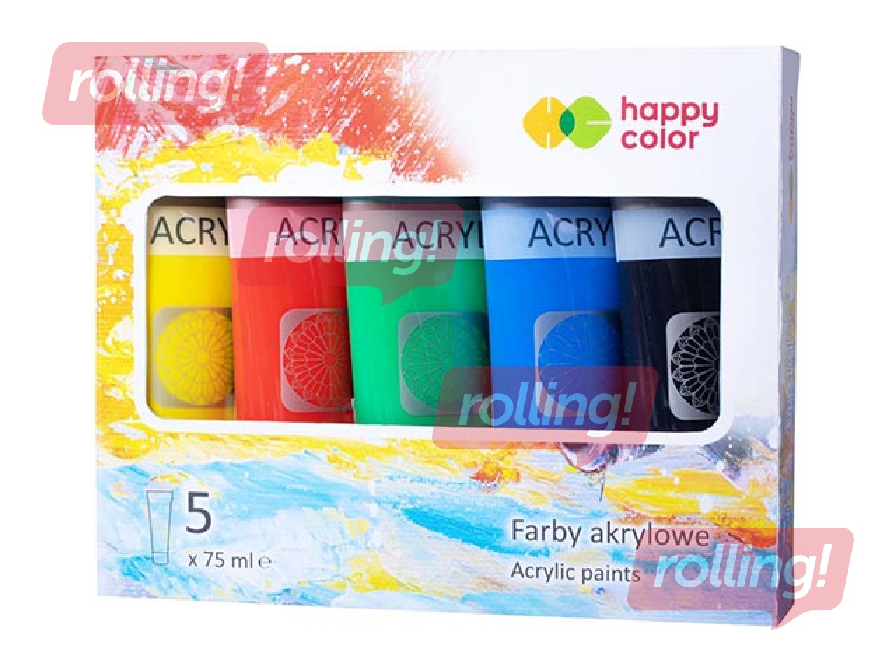 Acrylic paints Happy Color MIX A, 5col.х75ml (tubes/box)