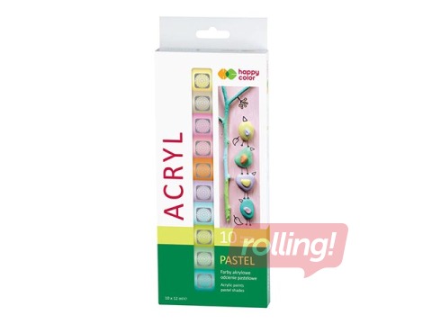 Acrylic paints Happy Color 10kr.х12ml (tubes/box), pastel