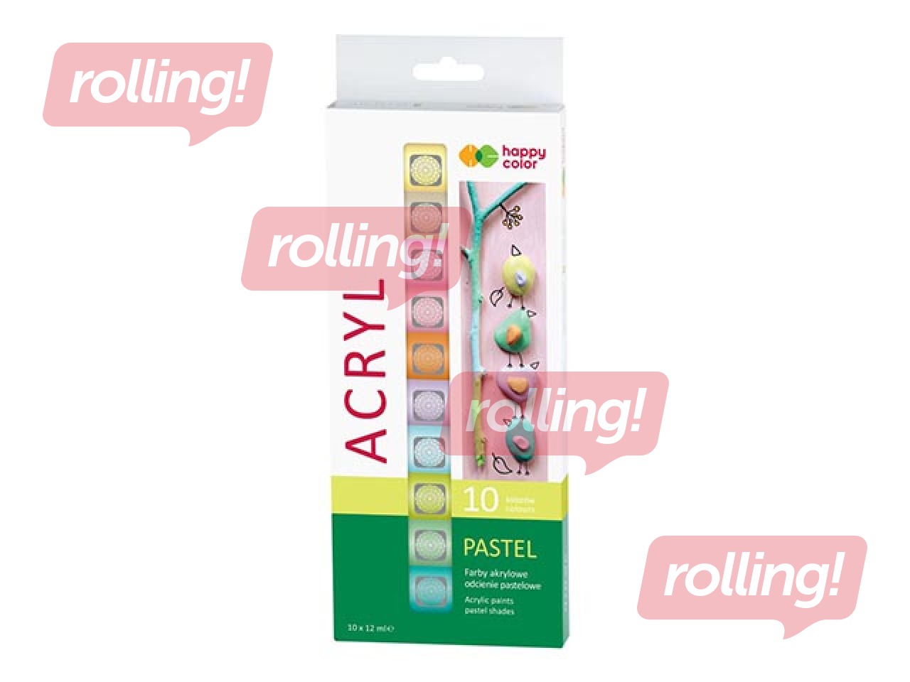 Acrylic paints Happy Color 10kr.х12ml (tubes/box), pastel